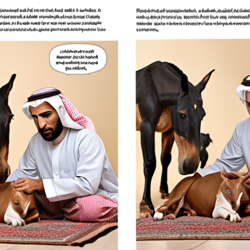Home 15 Here are two image prompts for Stable Diffusion, designed to capture the essence of the provided text, with an emphasis on soft skills in a veterinary context relevant to Arabic culture:
