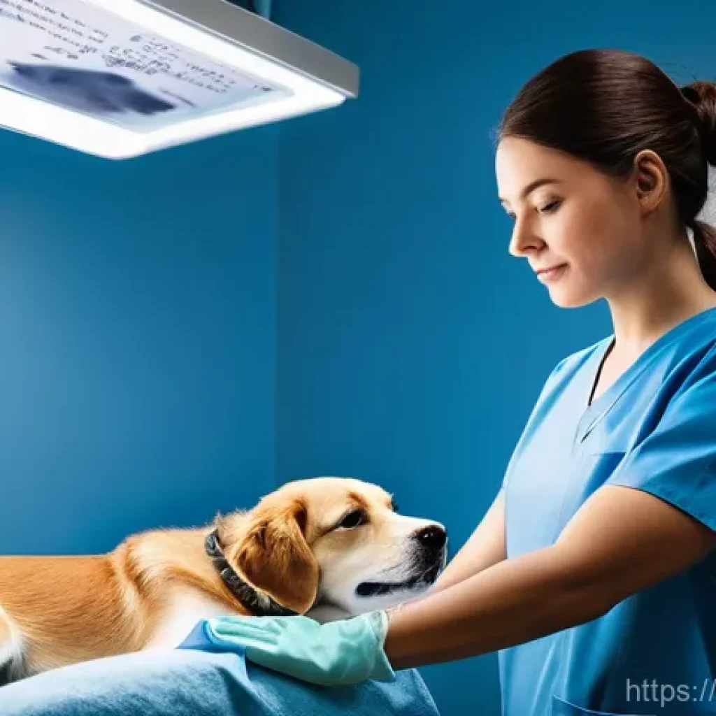 동물병원 업무 사례 분석 - **Prompt:** A highly skilled female veterinarian, dressed in sterile blue scrubs, a surgical mask, a...